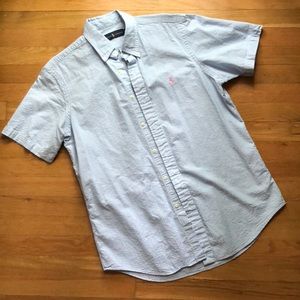 Short Sleeved Seersucker Button Up - POLO